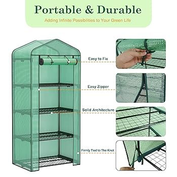 Amazon.com : JupiterForce 4 Tier Mini Greenhouse for Outdoor
